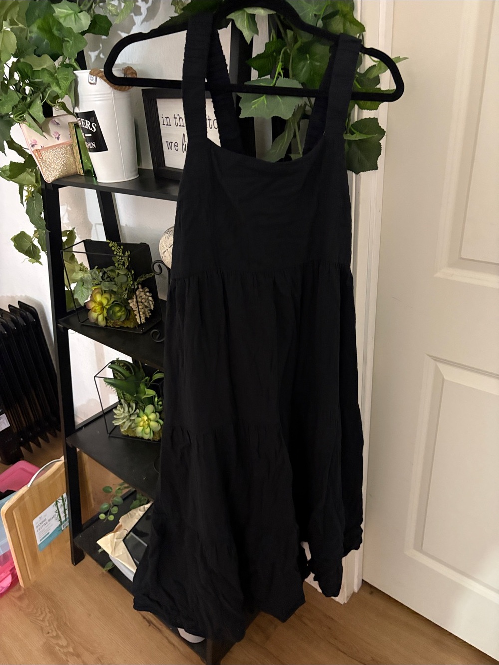 Maurices Black Tiered Maxi Dress with Wide Straps